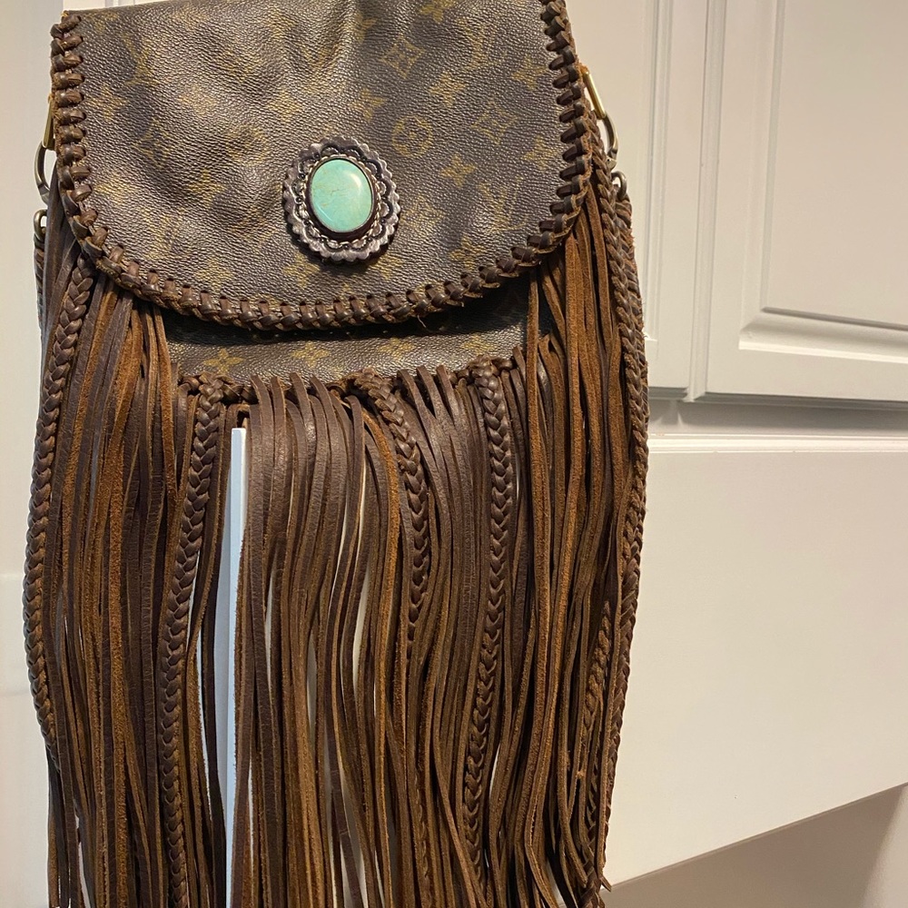 Vintage Boho World Traveler LV Fringe Bag